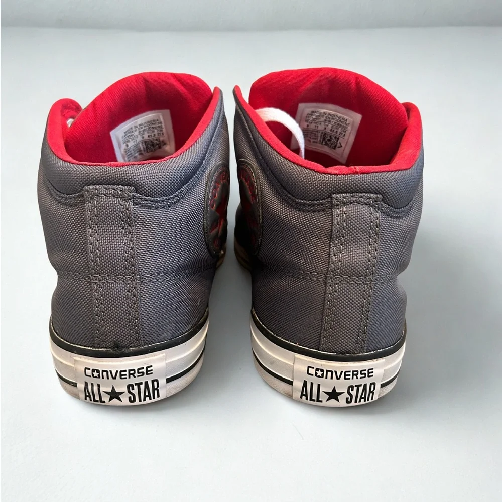 Converse Men's Sneakers in Gray with Red Highlights